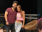 Rahul Vaidya and Nia Sharma at her new home.
