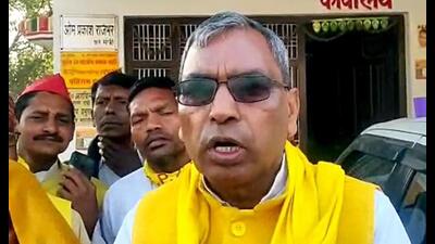 SBSP chief Om Prakash Rajbhar had earlier said that he will announce the party’s decision on the presidential election at a press conference on Tuesday. (File Photo) SBSP chief Om Prakash Rajbhar had earlier said that he will announce the party’s decision on the presidential election at a press conference on Tuesday. (File Photo)