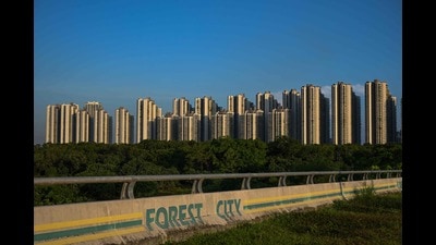 Condominiums at Forest City, a development project launched under China's Belt and Road Initiative, in Gelang Patah in Malaysia's Johor state. (Mohd Rasfan / AFP) Condominiums at Forest City, a development project launched under China's Belt and Road Initiative, in Gelang Patah in Malaysia's Johor state. (Mohd Rasfan / AFP)