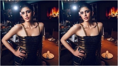 Sanjana played muse to fashion designer house AKHL and picked a dress with a bling from the shelves. "Take it easy," she added in the caption. We are taking notes. (Instagram/@sanjanasanghi96)