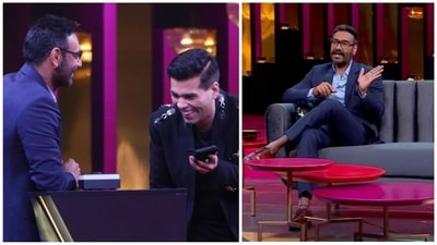 Ajay Devgn on sets of Koffee With Karan season 6. Ajay Devgn on sets of Koffee With Karan season 6.