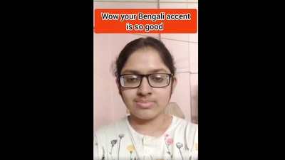 The image, taken from the Instagram video, shows the Bengali girl who took part in the accent challenge. (Instagram/@aishika10)