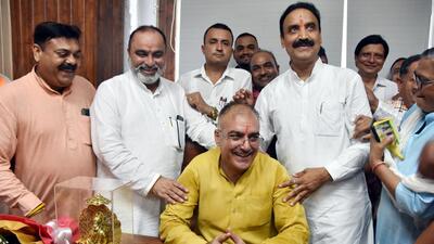 BJP MP Sanjay Bhatia had polled 9.11 lakh votes, around 70% of the total votes cast, winning with a margin of 6.5 lakh votes. (HT PHOTO)
