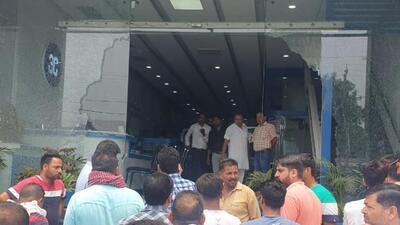 Four days after the attack on a private hospital in Karnal, two bike-borne men opened fire at the main entrance of a private coaching institute on the Yamunanagar-Karnal Road in Ladwa, a town in Haryana’s Kurukshetra district. (HT PHOTO)