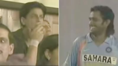 When Shah Rukh Khan and Deepika Padukone attended a cricket match in 2007.&nbsp;