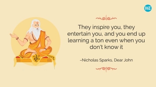 “They inspire you, they entertain you, and you end up learning a ton even when you don't know it” ― Nicholas Sparks, Dear John “They inspire you, they entertain you, and you end up learning a ton even when you don't know it” ― Nicholas Sparks, Dear John