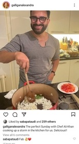 Saif Ali Khan in the kitchen. Saif Ali Khan in the kitchen. 