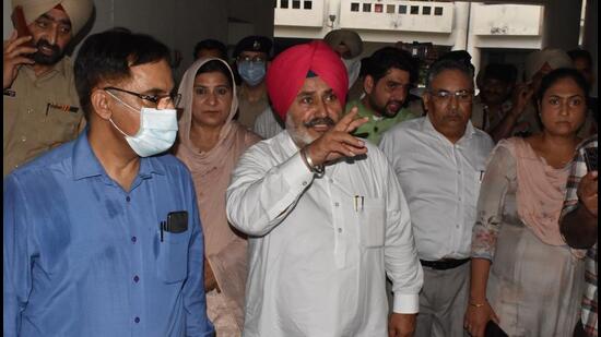 Chetan Singh Jouramajra, who visited the civil hospital in Jalandhar on Tuesday, said the AAP government has been working tirelessly to bring major reforms in the healthcare field. (HT Photo)