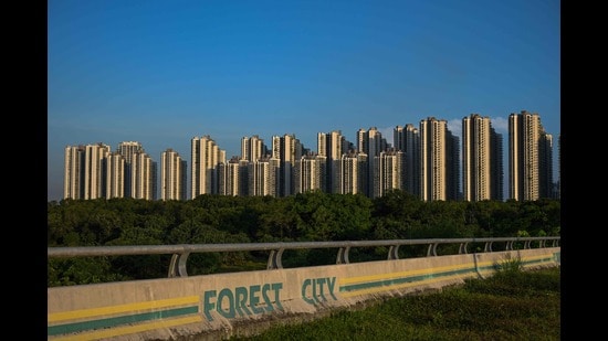 Condominiums at Forest City, a development project launched under China's Belt and Road Initiative, in Gelang Patah in Malaysia's Johor state. (Mohd Rasfan / AFP)