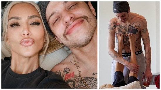 Kim Kardashian cuddles with shirtless Pete Davidson in latest romantic pics, Khloe Kardashian cracks 'foot fetish' joke(Instagram)