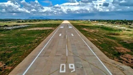 It has a 2,500-metre-long runway.(Image shared by civil aviation minister Jyotiraditya Scindia. )