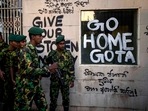 Sri Lanka army soldiers patrol near the official residence of president Gotabaya Rajapaksa days after it was stormed by anti government protesters in Colombo.