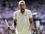 Australia's Nick Kyrgios reacts as he plays Serbia's Novak Djokovic in the final of the men's singles of the Wimbledon tennis championships.(AP) Australia's Nick Kyrgios reacts as he plays Serbia's Novak Djokovic in the final of the men's singles of the Wimbledon tennis championships.(AP)