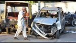A car damaged in a road accident near the Baihrana police outpost of Prayagraj. (HT) A car damaged in a road accident near the Baihrana police outpost of Prayagraj. (HT)