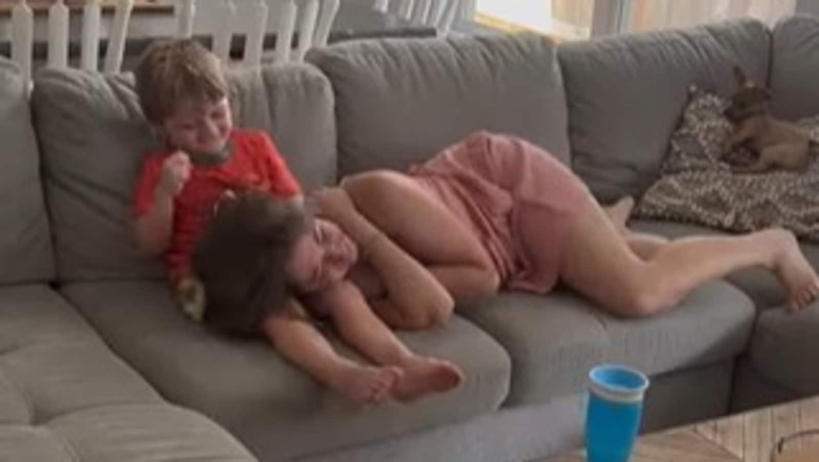 1596px x 900px - Mom lays on three-year-old son's lap, watch his adorable and soft reaction  | Trending - Hindustan Times
