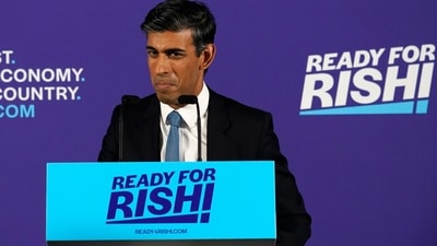British Conservative Party member Rishi Sunak at the launch of his campaign for the Conservative Party leadership, in London. (AP)