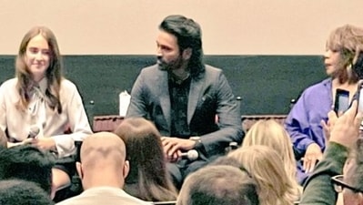 A picture of Dhanush from The Gray Man screening.