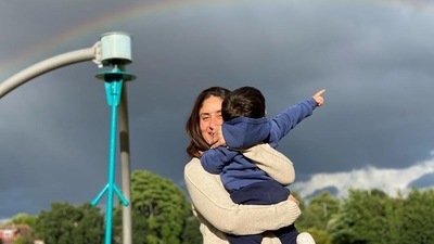Kareena Kapoor shared a picture with son Jehnagir in which she was seen smiling as he held him in her arms. She captioned the picture, “Can we cuddle under a rainbow always and forever? Cause there is nothing else I want or no where else I would rather be." Kareena Kapoor shared a picture with son Jehnagir in which she was seen smiling as he held him in her arms. She captioned the picture, “Can we cuddle under a rainbow always and forever? Cause there is nothing else I want or no where else I would rather be." 