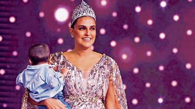 Earlier this month, Neha Dhupia introduced her two kids -- Mehr and Guriq -- on stage alongside her actor-husband Angad Bedi Earlier this month, Neha Dhupia introduced her two kids -- Mehr and Guriq -- on stage alongside her actor-husband Angad Bedi