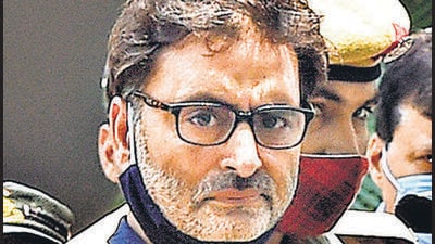 Yasin Malik is undergoing a life sentence in a terror-funding case in Delhi’s Tihar jail. (PTI) Yasin Malik is undergoing a life sentence in a terror-funding case in Delhi’s Tihar jail. (PTI)