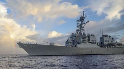 In this photo provided by US Navy, Arleigh Burke-class guided-missile destroyer USS Benfold (DDG 65) conducts routine underway operations in the Philippines Sea on June 24. (AP/FILE) In this photo provided by US Navy, Arleigh Burke-class guided-missile destroyer USS Benfold (DDG 65) conducts routine underway operations in the Philippines Sea on June 24. (AP/FILE)