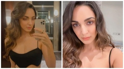 Kiara Advani makes jaws drop on the internet in black cut-out gown for attending an event in Udaipur (Instagram) Kiara Advani makes jaws drop on the internet in black cut-out gown for attending an event in Udaipur (Instagram)