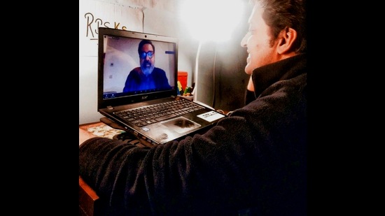 Vivek Saini attending a Zoom session by Boman Irani. (HT Photo) Vivek Saini attending a Zoom session by Boman Irani. (HT Photo)