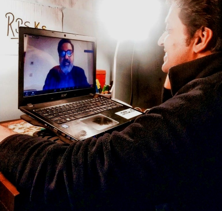 Vivek Saini attending a Zoom session by Boman Irani. (HT Photo) Vivek Saini attending a Zoom session by Boman Irani. (HT Photo)
