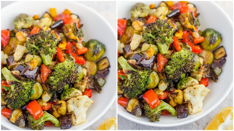 Lemon Rosemary Coconut Oil Roasted Vegetables