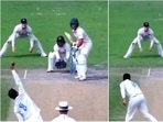 Cheteshwar Pujara bowling leg-spin for Sussex. Cheteshwar Pujara bowling leg-spin for Sussex.