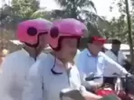 In the video, Assam chief minister Himanta Biswa Sarma is seen riding a scooter. In the video, Assam chief minister Himanta Biswa Sarma is seen riding a scooter. 