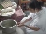 West Bengal chief minister Mamata Banerjee making momos in Darjeeling on Thursday.&nbsp;