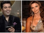 Karan Johar interviewed Rakhi Sawant in season 2 of Koffee With Karan. Karan Johar interviewed Rakhi Sawant in season 2 of Koffee With Karan.