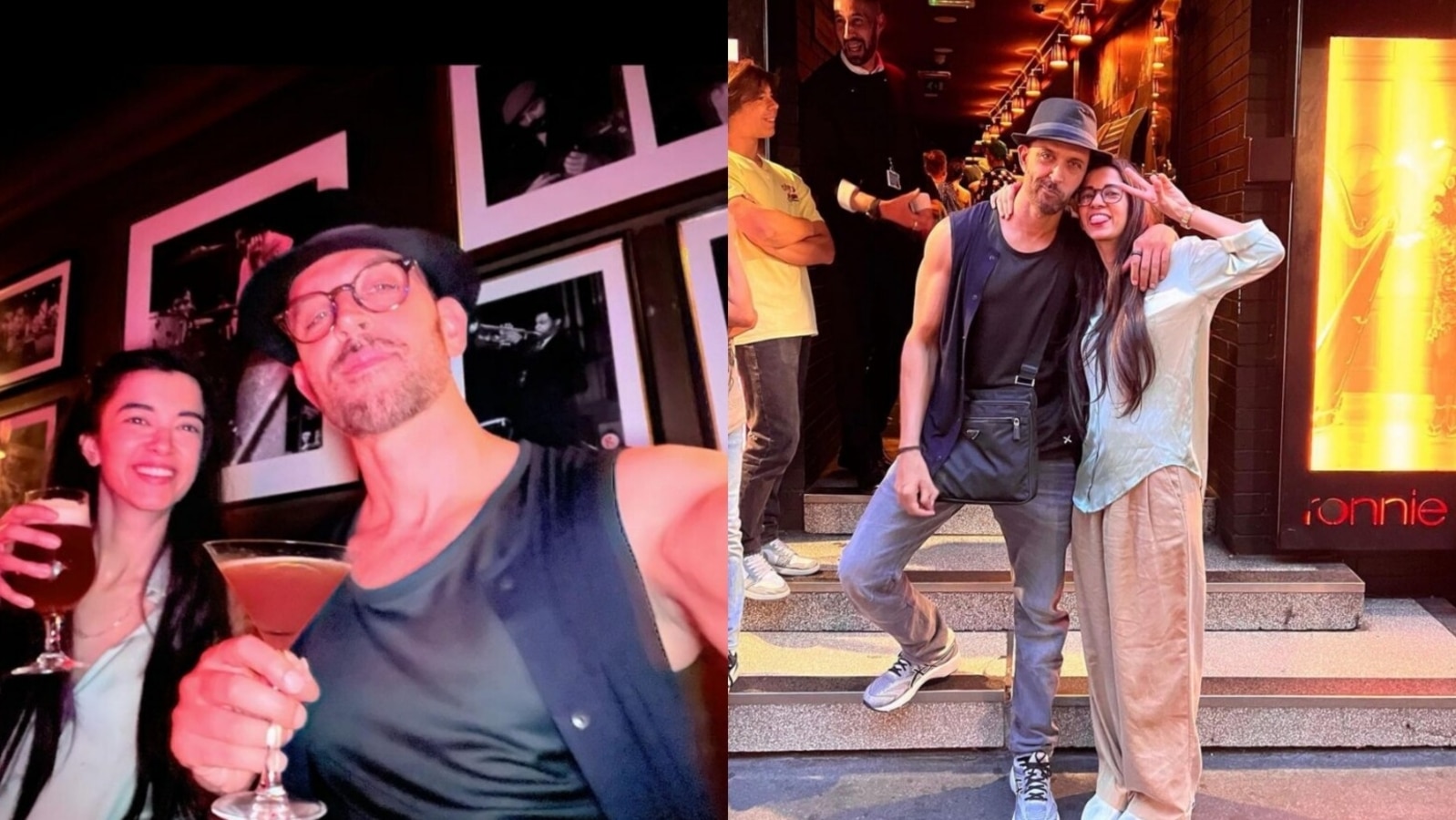 Hrithik Roshan puts his arms around girlfriend Saba Azad as they visit jazz club