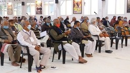 RSS chief Mohan Bhagawat, all-India general secretary Dattatreya Hosabale, BJP national president J P Nadda and all-India general secretary (organisation) B L Santosh attending the Sangh's annual meeting. (HT PHOTO/for representation)