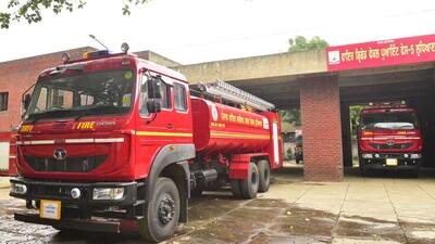 The new fire tenders at the fire station in Focal Point, Ludhiana, on Thursday. (Gurpreet Singh/HT) The new fire tenders at the fire station in Focal Point, Ludhiana, on Thursday. (Gurpreet Singh/HT)