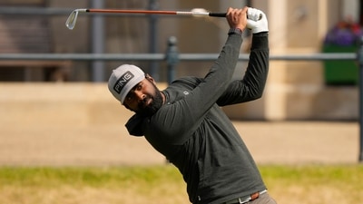 Sahith Theegala of the US during a practice round at the British Open golf championship (AP) Sahith Theegala of the US during a practice round at the British Open golf championship (AP)