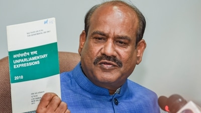 Lok Sabha Speaker Om Birla addresses a press conference, in New Delhi, Thursday, (PTI)