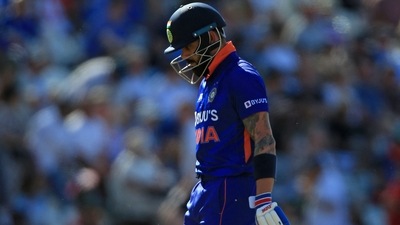 Virat Kohli walks back to the pavilion during the 3rd T20I (AFP)