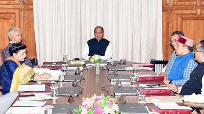 HP chief minister Jai Ram Thakur presiding over a cabinet meeting in Shimla on Thursday. (HT Photo) HP chief minister Jai Ram Thakur presiding over a cabinet meeting in Shimla on Thursday. (HT Photo)