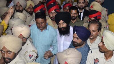 Lok Insaaf Party chief Simarjeet Bains being produced in a Ludhiana court on Thursday. (Harvinder Singh/HT) Lok Insaaf Party chief Simarjeet Bains being produced in a Ludhiana court on Thursday. (Harvinder Singh/HT)