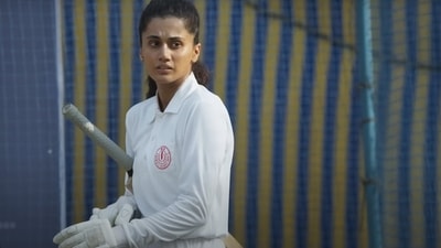 Taapsee Pannu in a still from Shabaash Mithu. Taapsee Pannu in a still from Shabaash Mithu. 