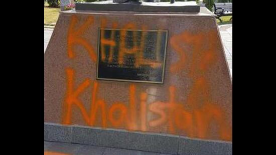 India on Wednesday expressed its outrage to the Canadian government after a statue of Mahatma Gandhi was vandalised in Toronto.