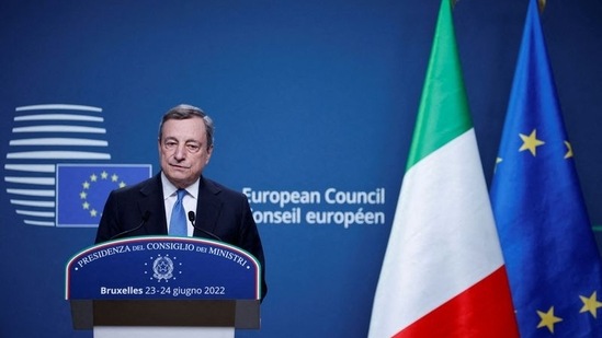 Italian Prime Minister Mario Draghi.(REUTERS)