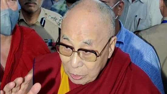 Jammu, Jul 14 (ANI): Tibetan spiritual leader Dalai Lama speaks to the media upon arrival in Jammu on Thursday. The spiritual leader embarked on a two-day visit to Jammu and Kashmir and Ladakh. (ANI Photo) (Shanky Rathore)