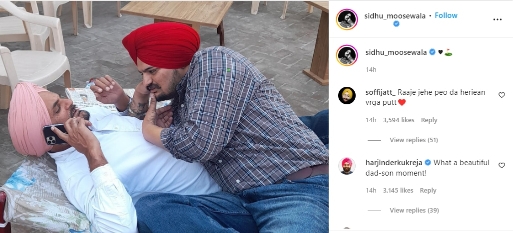 A new picture posted on Sidhu Moose Wala's Instagram handle.