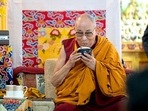 Tibetan spiritual leader the Dalai Lama enjoying a traditional rice dish during the welcome ceremony on his arrival at his residence in Leh on Friday. (ANI) Tibetan spiritual leader the Dalai Lama enjoying a traditional rice dish during the welcome ceremony on his arrival at his residence in Leh on Friday. (ANI)
