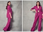 Aditi Rao Hydari is not an avid social media user but whenever she posts something on social media, she garners a lot of praise and compliments from her fans. In her recent photoshoot stills, the actor slayed the formal chic look in a magenta pantsuit.