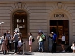 People queue to enter La Galerie Dior, the museum of fashion house Dior, in Paris, France&nbsp;