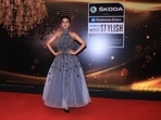Shehnaaz Gill poses for the shutterbugs on the red carpet of HT India's Most Stylish Awards 2022 in Mumbai on Friday night.